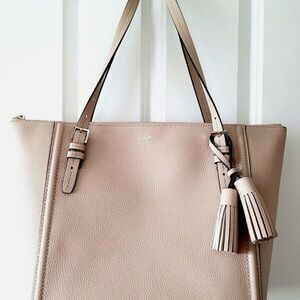 Kate Spade Tan Tote with Silver Accents